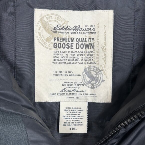 Eddie Bauer Premium Quality Goose Down Quilted Puffer Vest Jacket Mens XL Tall - Picture 3 of 8